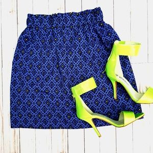 EUC | Blue Patterned Skirt